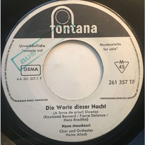 Nana Mouskouri - Die Worte Dieser Nacht (A Force De Prier) (7", Single, Mono,...