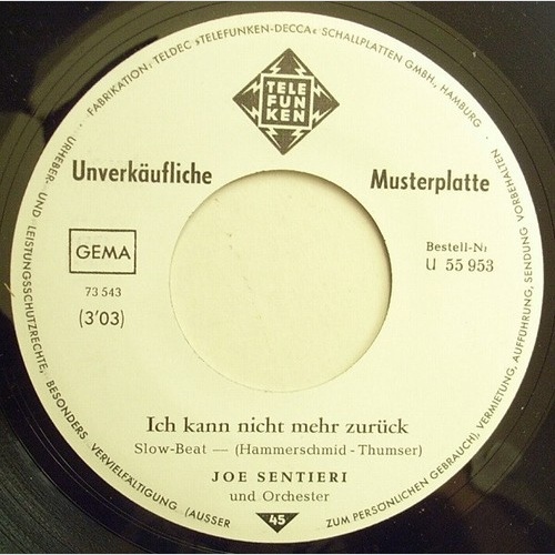Joe Sentieri - Ich Kann Nicht Mehr Zurück (7", Promo)