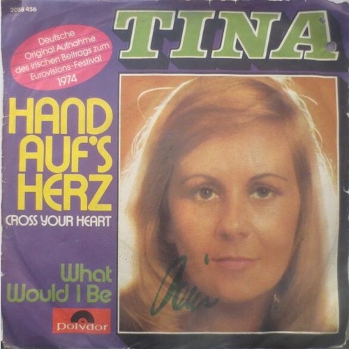 Tina (10) - Hand Auf's Herz (Cross Your Heart) (7", Single)