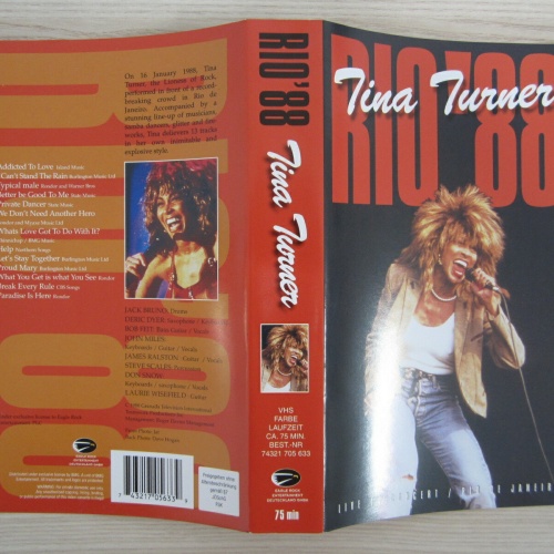 Video VHS  / TINA TURNER / LIVE IN RIO 1988 / RARITÄT /