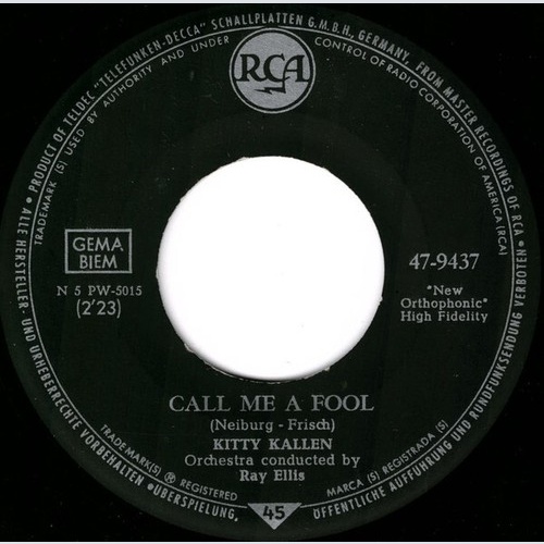 Kitty Kallen - Call Me A Fool (7", Single)