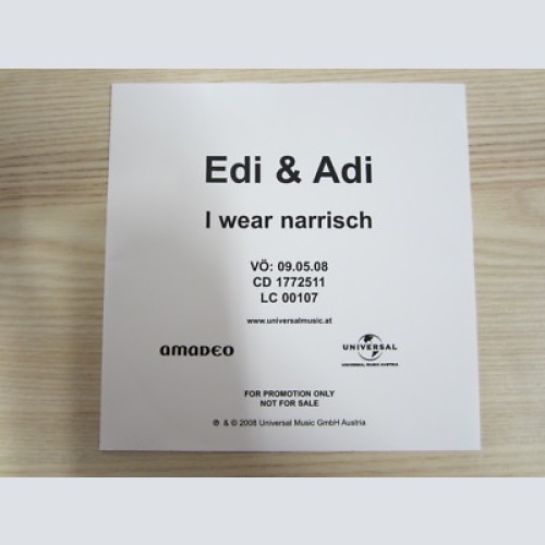 CD / EDI & ADI - I WEAR NARRISCH   / PROMO / MUSTER /  AUSTRIA / RARITÄT /