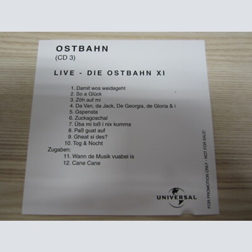 CD / OSTBAHN - LIVE DIE OSTBAHN XI   / TOP RARITÄT / AUSTRIA / MINT / PROMO /