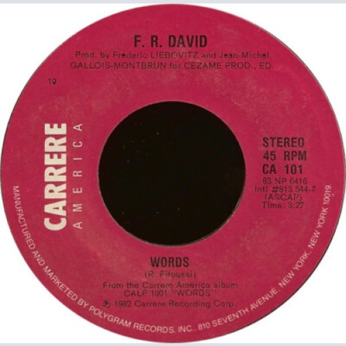 F. R. David* - Words (7")