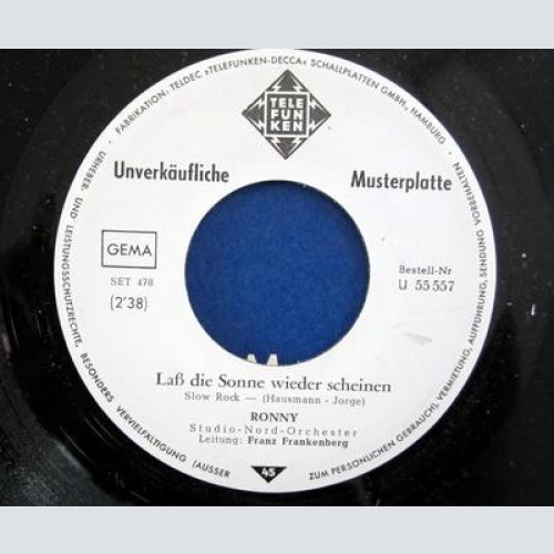 Single / RONNY / SLOW ROCK / MUSTERPRESSUNG / RARITÄT /