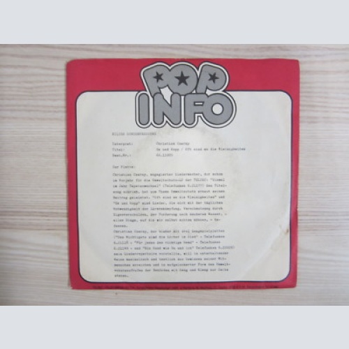 Single / CHRISTIAN CZERNY / MUSTERPRESSUNG / SCHLAGER 70er / RARITÄT /