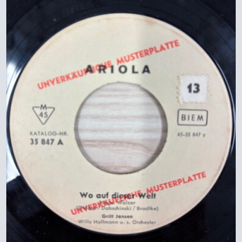 Gritt Jansen - Das Weiße Kleid Zum Ersten Rendezvous (7", Single, Promo)