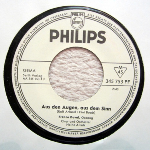 Single / FRANCO DUVAL   / MUSTERPRESSUNG / RARITÄT / 60 er /