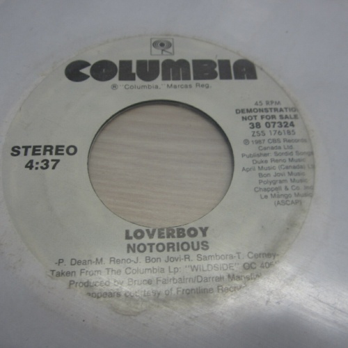 Single  / Loverboy ?– Notorious    / PROMO / RAR /  Canada  PRESS /