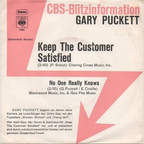 Gary Puckett - Keep The Customer Satisfied (7", Single, Promo)