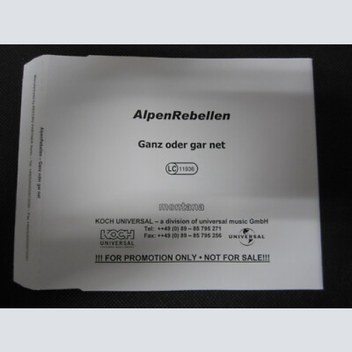 CD /  Alpenrebellen - Ganz oder gar net    / PROMO /
