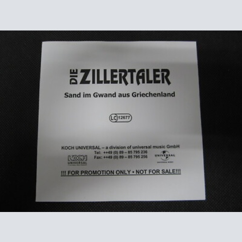 CD /  Die Zillertaler - Sand im Gwand aus Griechenland / PROMO /