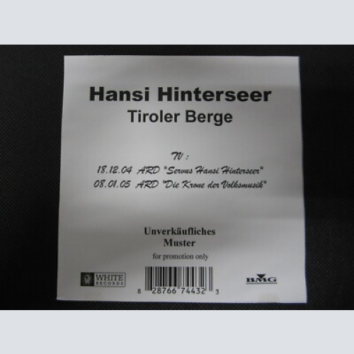 CD /  Hansi Hinterseer - Tiroler Berge  / PROMO /
