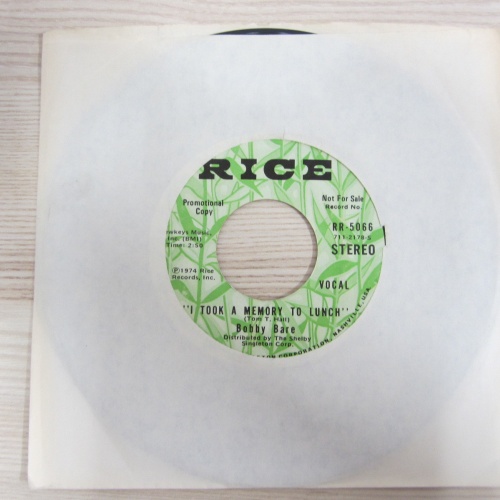 Single /  Bobby Bare ?– I Took A Memory To   / 1974 / PROMO / RAR /