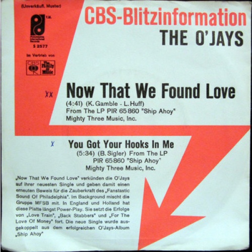 Single / THE O'JAYS / MUSTERPLATTE / RARITÄT /