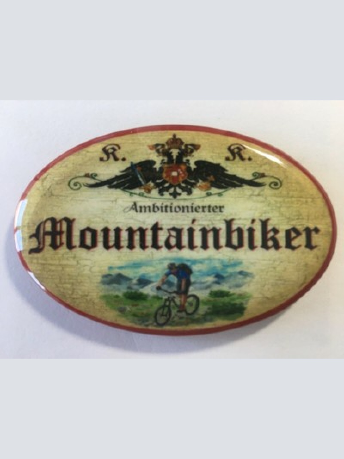 Nostalgie flaschenöffner magnet ambitionierter mountainbiker fahrrad