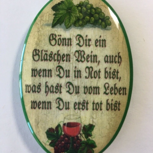 Nostalgie flaschenöffner magnet gönn dir ein gläschen wein weinglas