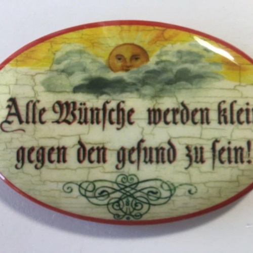 Nostalgie flaschenöffner magnet alle wünsche werden klein gesundheit sonne
