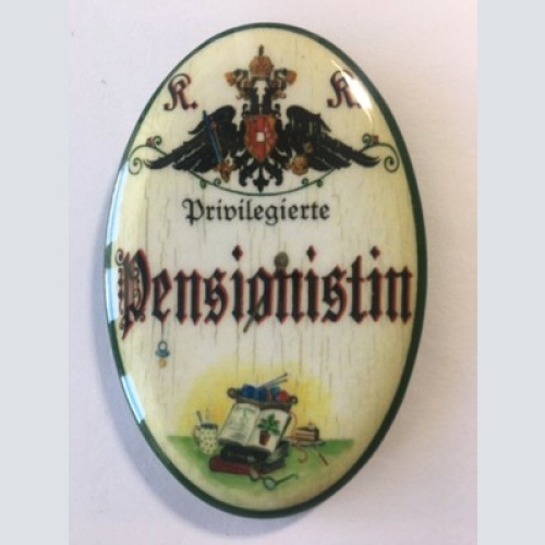 Nostalgie flaschenöffner magnet privilegierte pensonistin hobbies