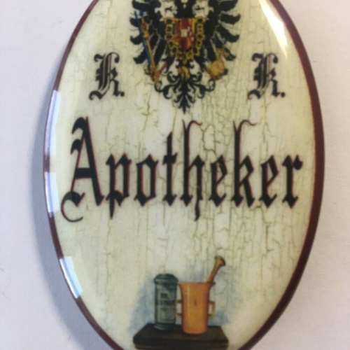 Nostalgie flaschenöffner magnet apotheker messbecher