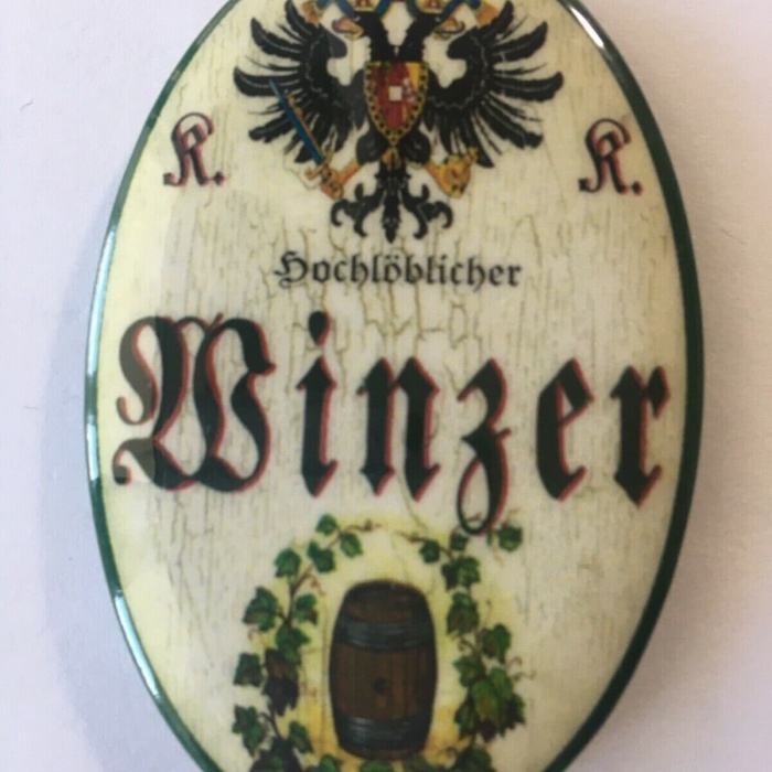Nostalgie flaschenöffner magnet hochlöblicher winzer weinfass