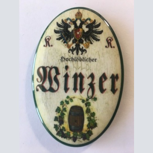 Nostalgie flaschenöffner magnet hochlöblicher winzer weinfass