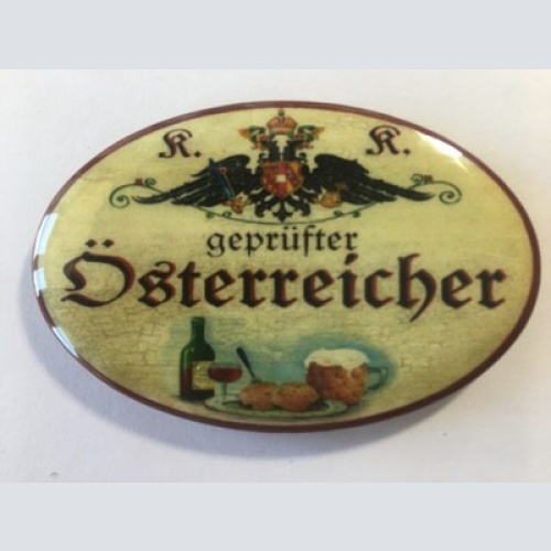 Nostalgie flaschenöffner magnet geprüfter österreicher wein bier
