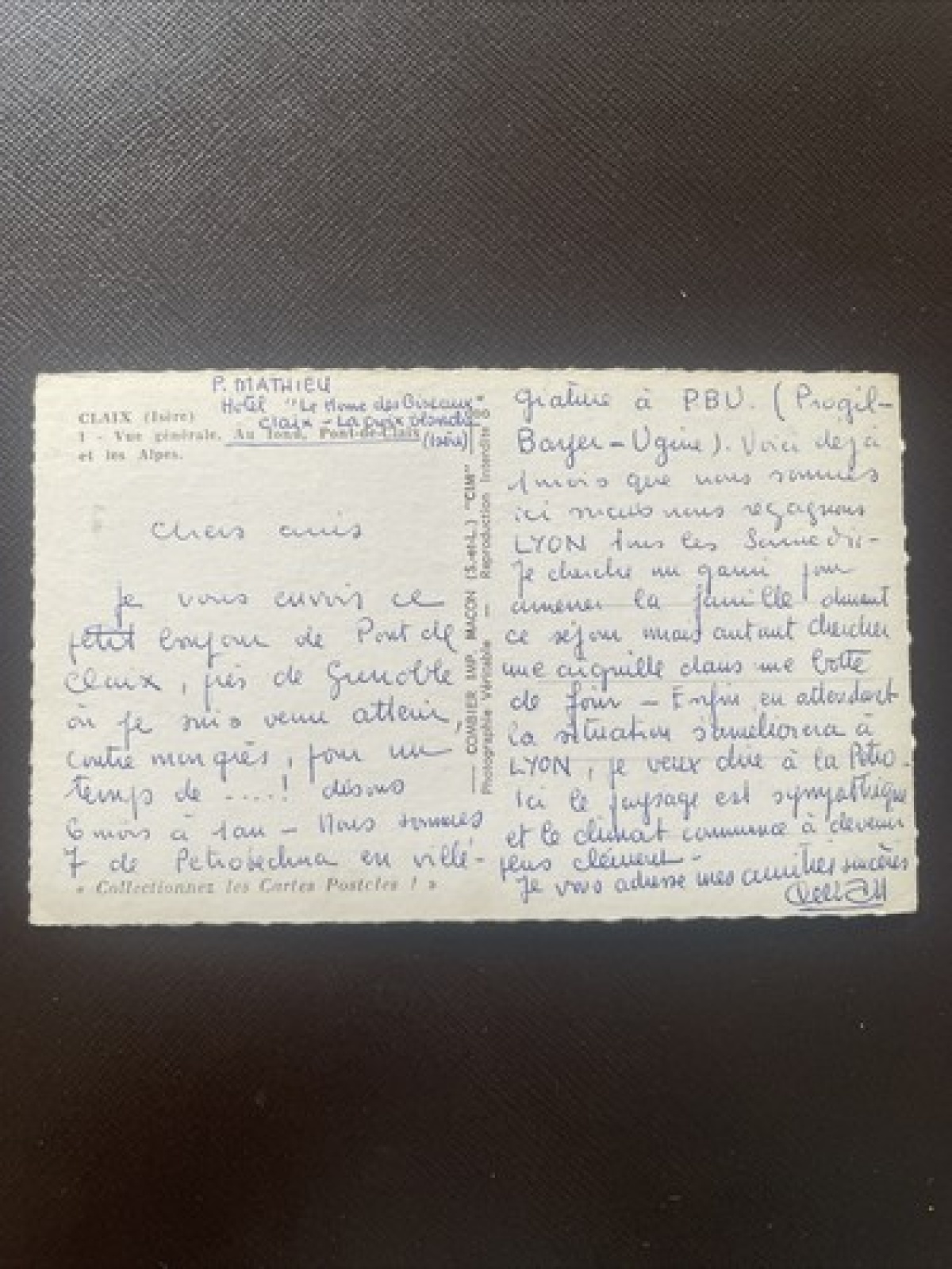 Claix (Isere) Vue generale. Au fond, Pont-de-Claix et les Alpes. 400785 DN A