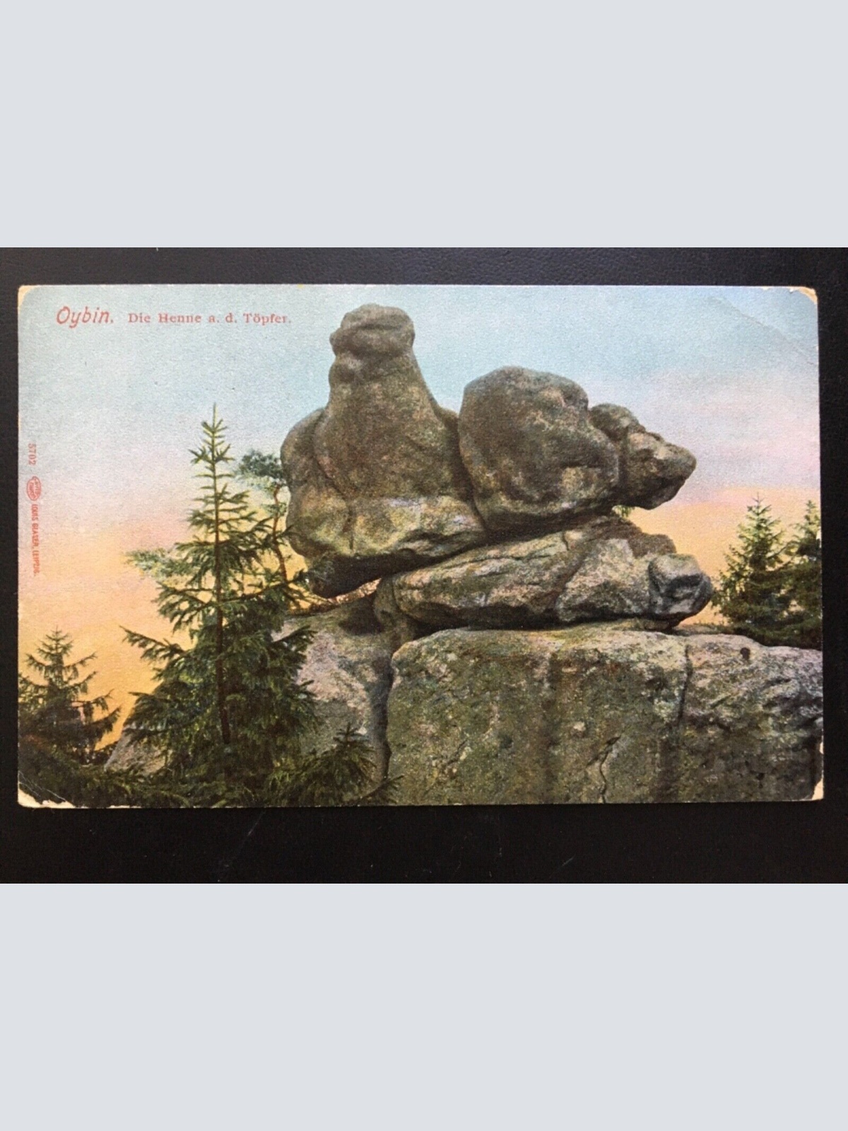 Oybin - Die Henne a. d. Töpfer - Felsen Berg - Zitterauer Gebirge 961 TH
