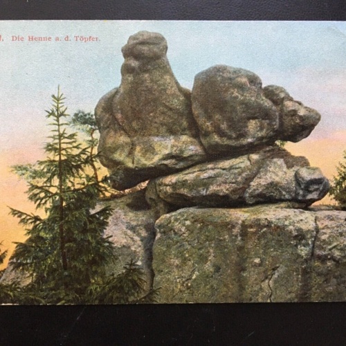 Oybin - Die Henne a. d. Töpfer - Felsen Berg - Zitterauer Gebirge 961 TH