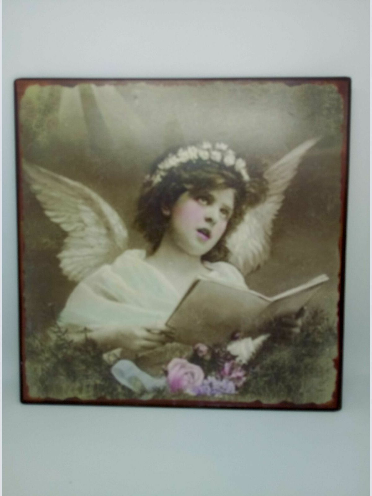 Nostalgie Vintage Retro Blechschild Engel Mädchen 26x26 50350