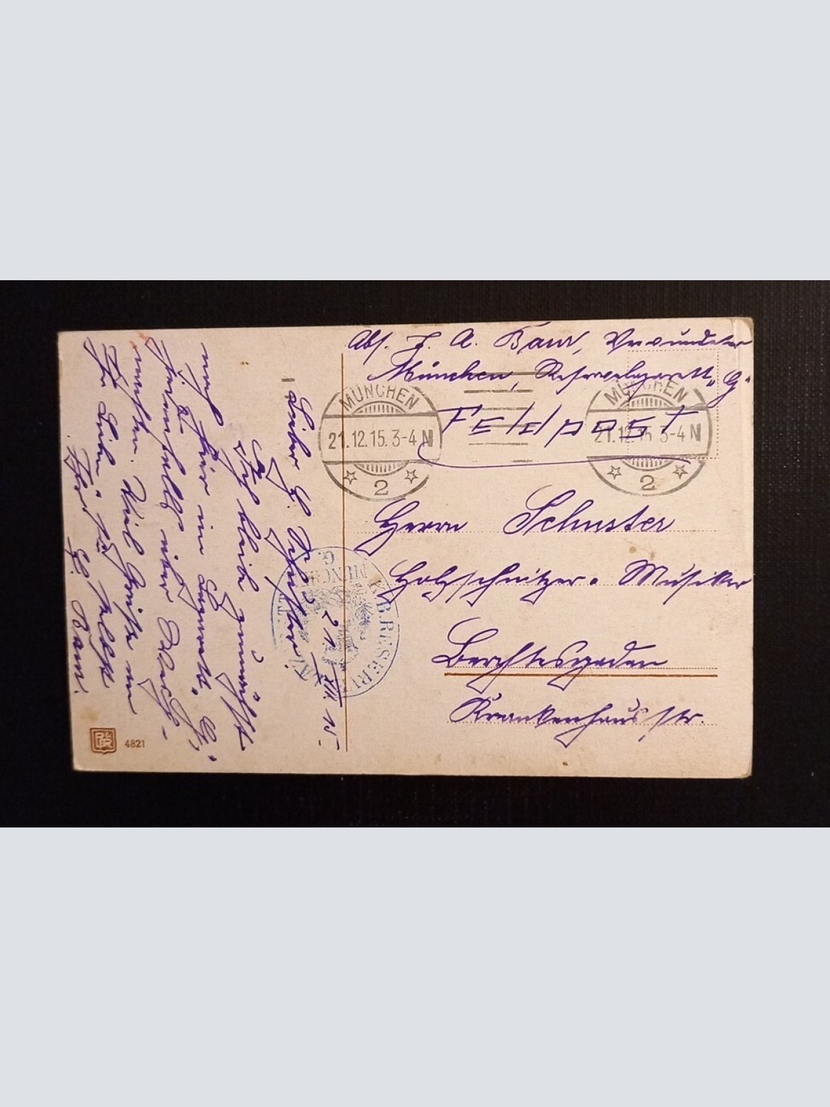 Feldpost Ehre Sei Gott In Der Höh 600725 Ga G