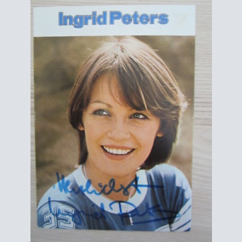 INDRID PETERS - AUTOGRAMM- KARTE- ORIG. AUTOGRAMM