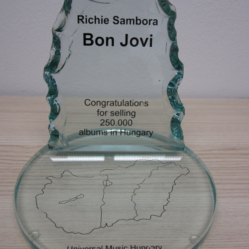 RICHIE SAMBORA- BON JOVI -  ORIGINAL AUSZEICHNUNG FÜR 250.000 ALBUMS IN HUNGARY