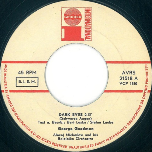 George Goodman, Alexej Michailow And His Balalaika Orchestra* - Dark Eyes (7"...