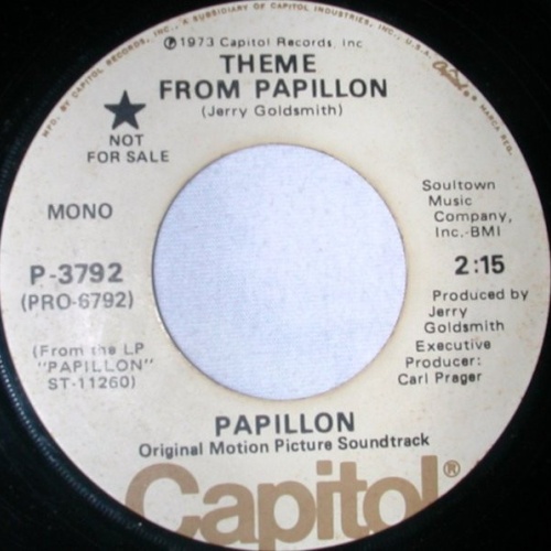 Jerry Goldsmith - Theme From Papillon (7", Single, Promo)
