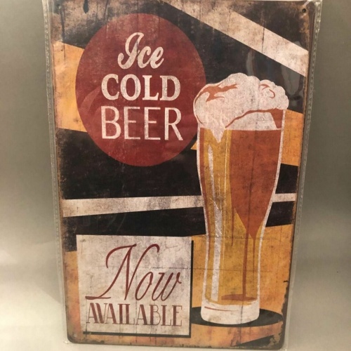 Nostalgie Blech Schild Beer Bier now available 20 x 30 42007