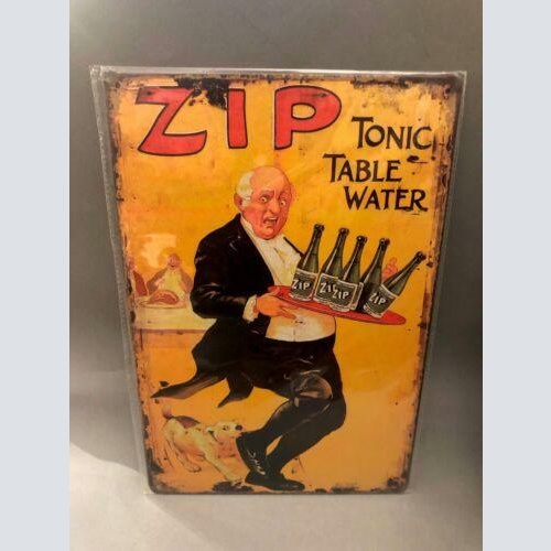 Nostalgie Blech Schild Zip tonic table water  20 x 30 42018