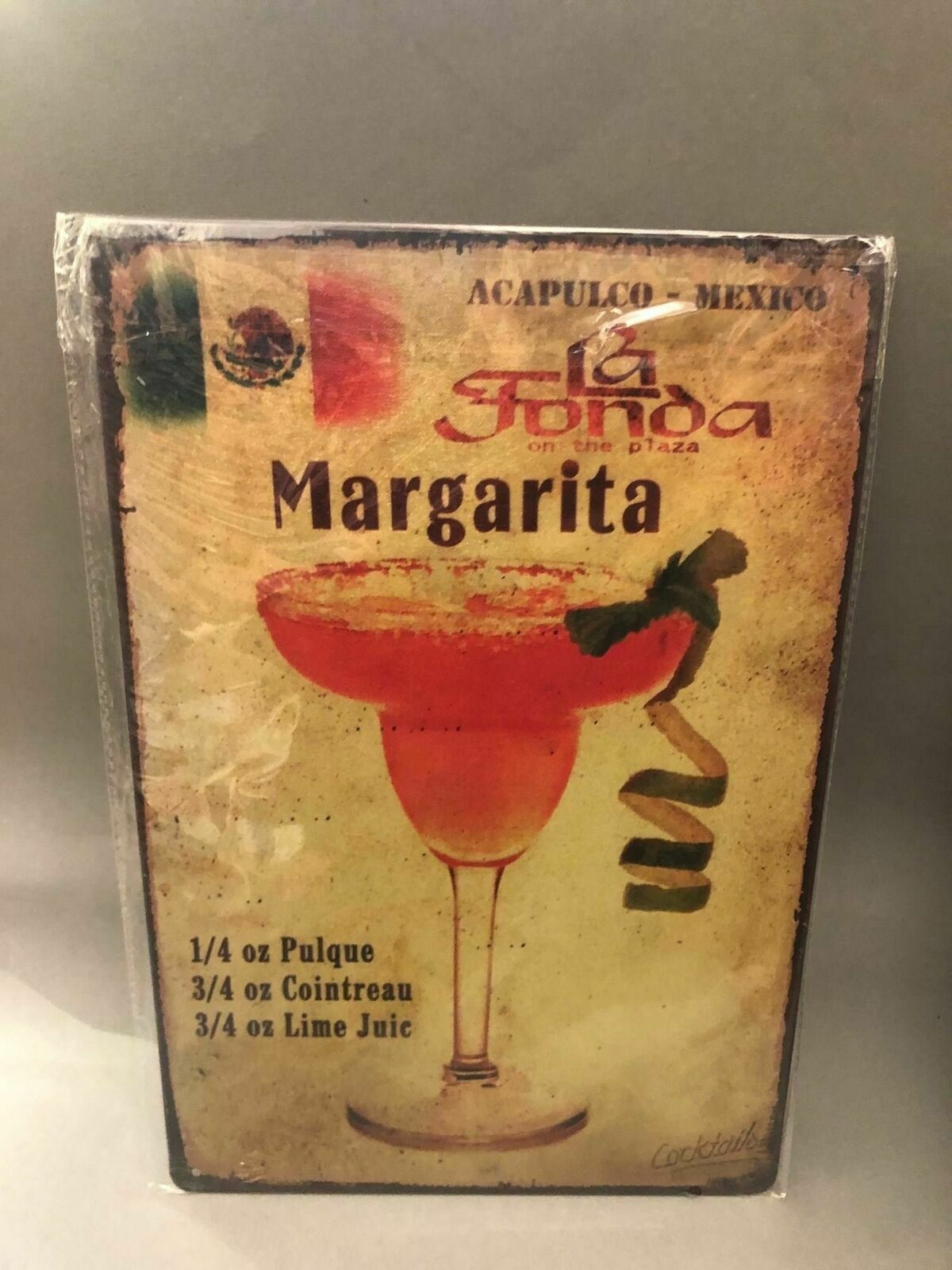 Nostalgie Blech Schild retro Margarita Rezept 20 x 30 42019