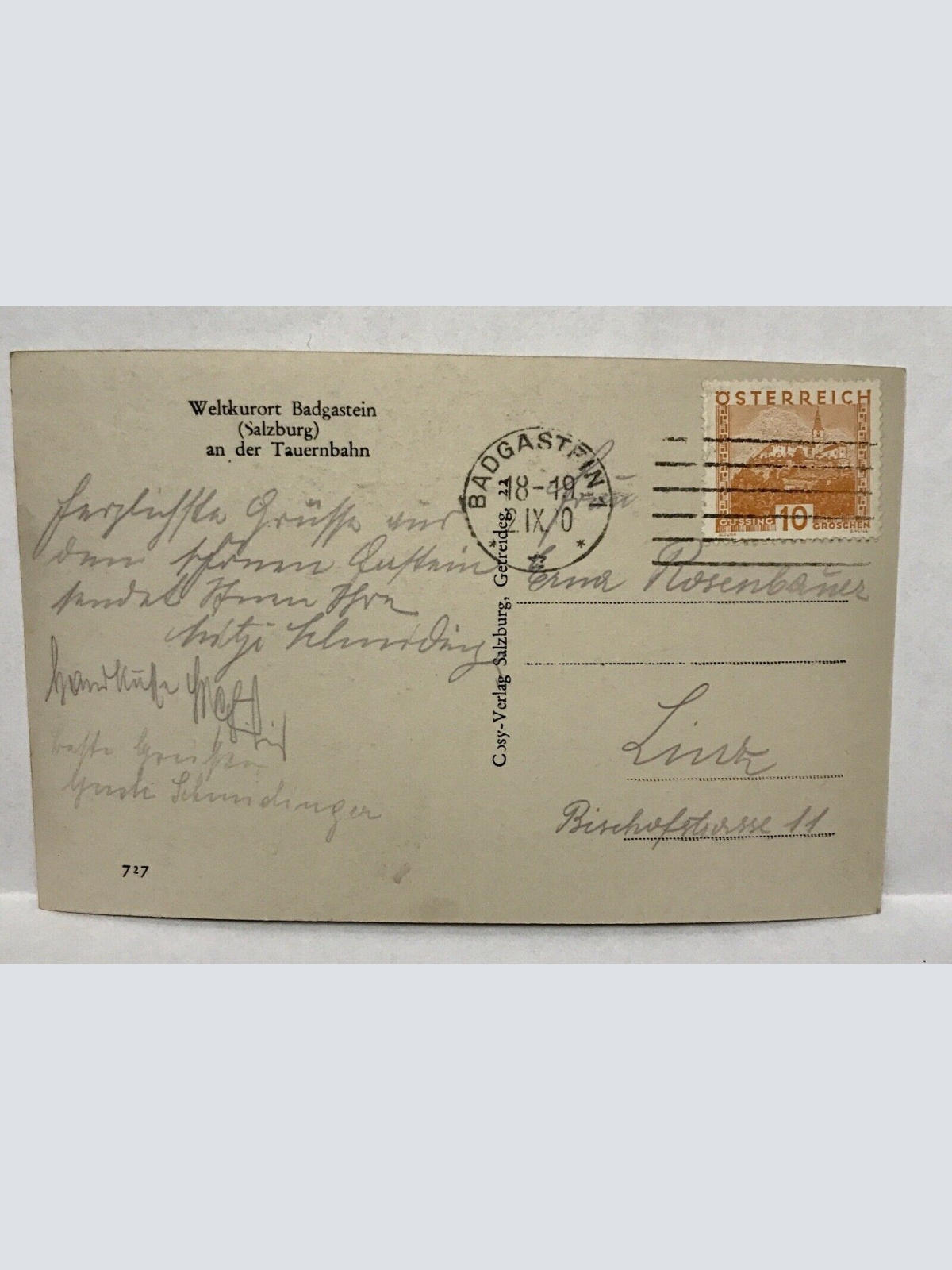 AK, Bad Gastein, Salzburg, Tauernbahn, Weltkurort (110303 BW!)