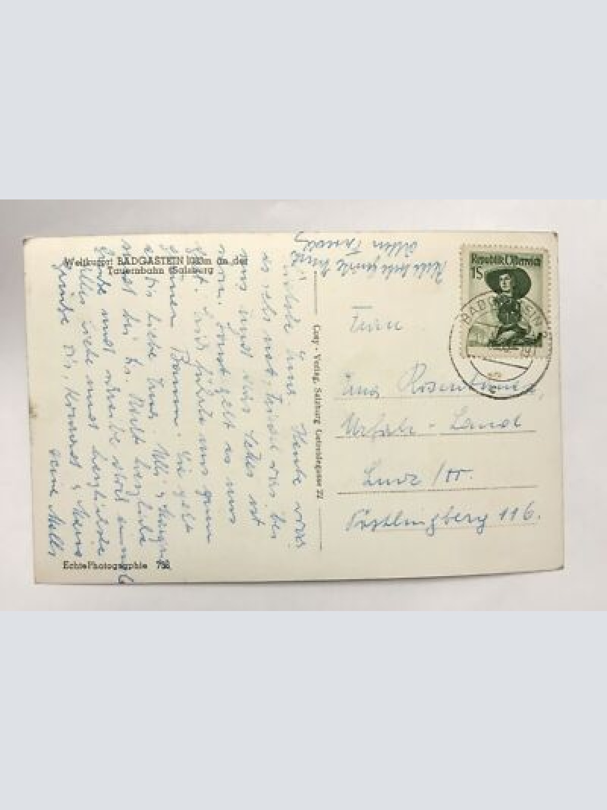 AK, Bad Gastein, Wasserfall, Hotel Straubinger 110302 BW!)