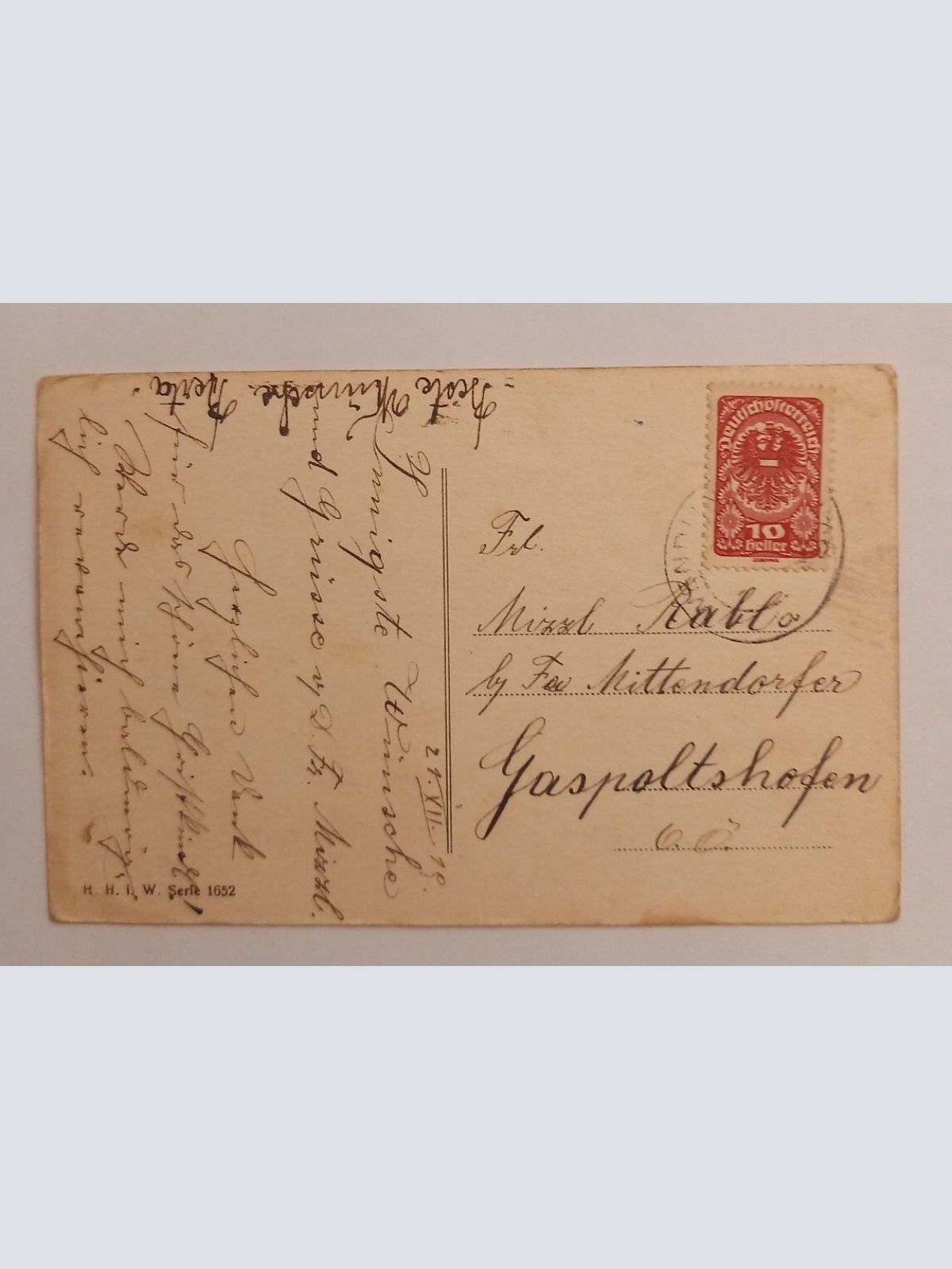 Herzlichen Weihnachtsgruß, Reh und Kirche  500124A gr D