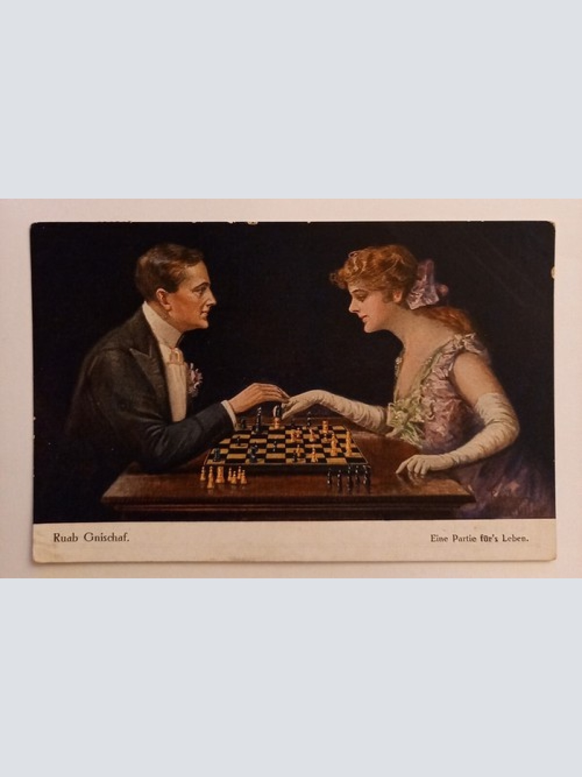 Künstlerkarte Ruab GnischafEine Partie fürs Leben Schach 500132A gr D