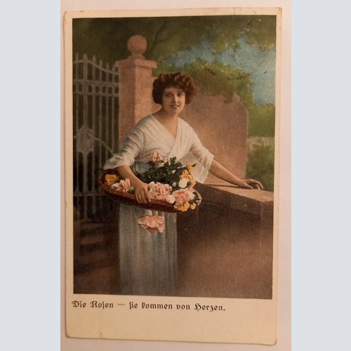 Künstlerkarte Die Rosen Blumen 500127A gr D