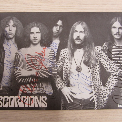 SCORPIONS  AUTOGRAMMKARTE MIT ORIG.AUTOGRAMM - TOP RARITÄT /  RCA /