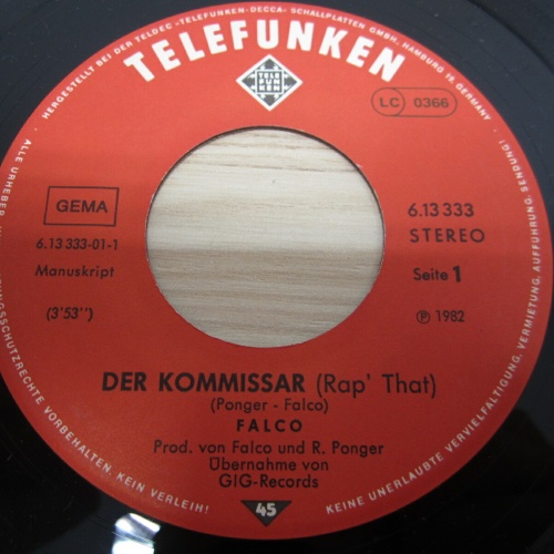 Single /  Falco ?– Der Kommissar    /  DE  PRESS / RAR /