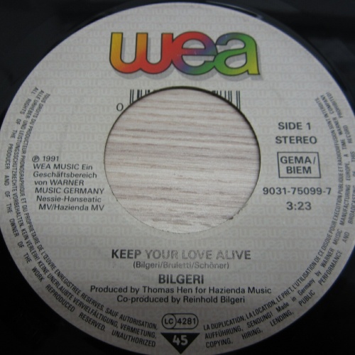 Single /  Bilgeri ?– Keep Your Love Alive / DE PRESS / RAR /