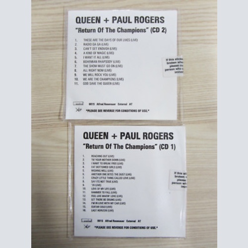 CD / QUEEN + PAUL ROGERS / RETURN OF THE CHAMPION  / PROMO / MUSTER / RARITÄT /