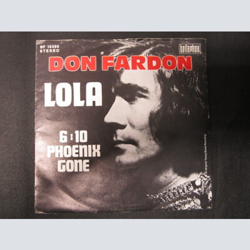 Single /    Don Fardon ‎– Lola  /  DE   PRESS /