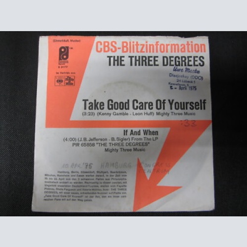 Single /  The Three Degrees – Take Good Care Of Yourself /  DE   PRESS /  PROMO